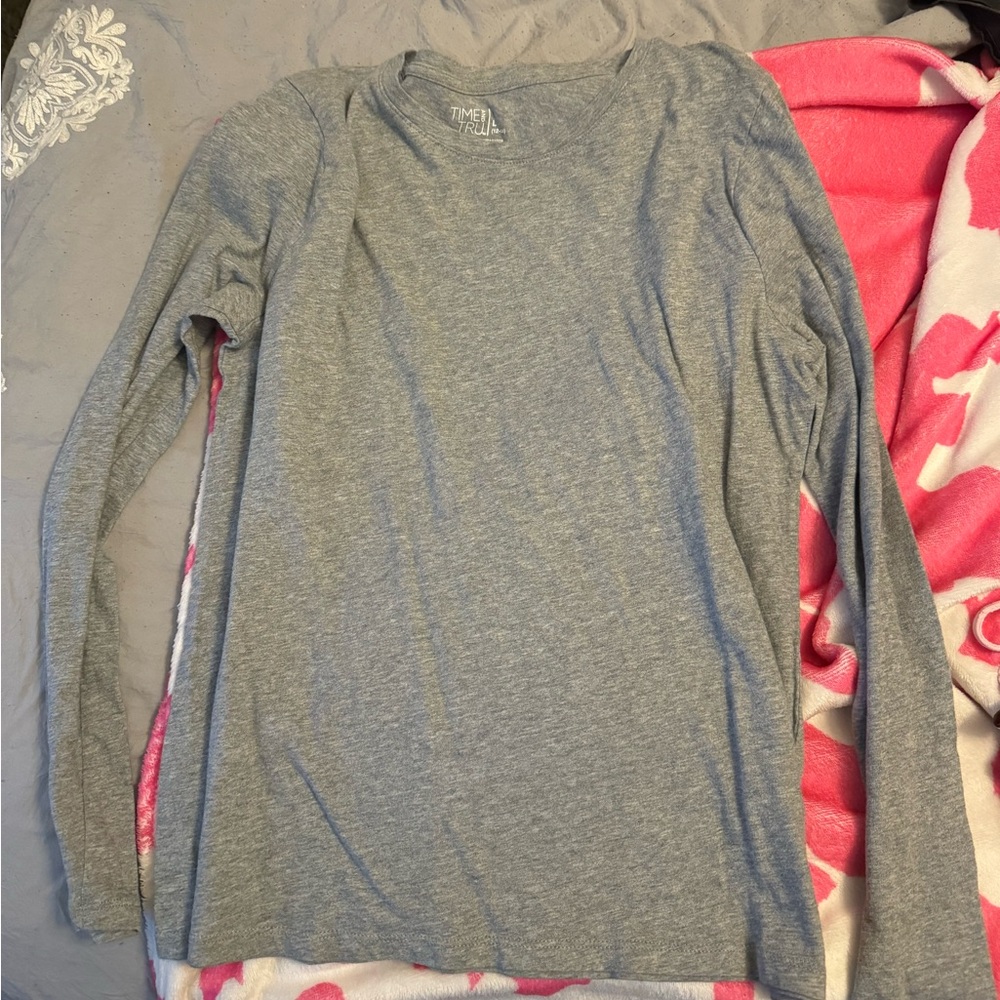 Time And Tru long sleeve grey shirt - Size L